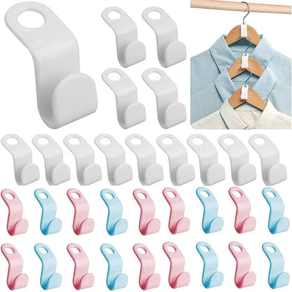 10/5Pcs Clothes Hanger Hooks Space Saving Closet Connector Hook Cascading Hanger Plastic Extender Clips Wardrobe Coat Organizer