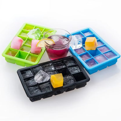 15 Grids Silicone Ice Cube Mold Ice Tray Mold Ice Cube Maker Mould Non-Toxic Durable Bar Pub Wine Ice Blocks Ice Cream Maker